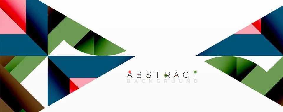 Abstract geometric composition with interlocking circular and angular shapes, Stock Illustration