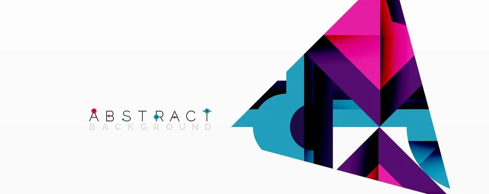 Abstract geometric composition with interlocking circular and angular shapes, Stock Illustration