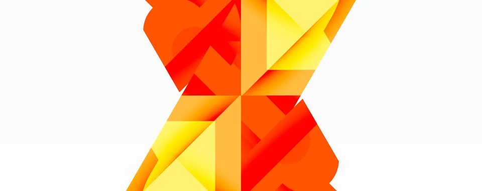 Abstract geometric composition with interlocking circular and angular shapes, Stock Illustration