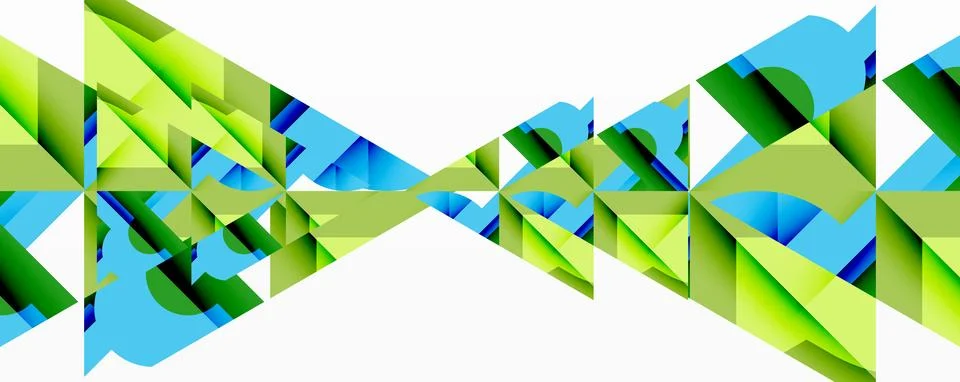 Abstract geometric composition with interlocking circular and angular shapes, Stock Illustration