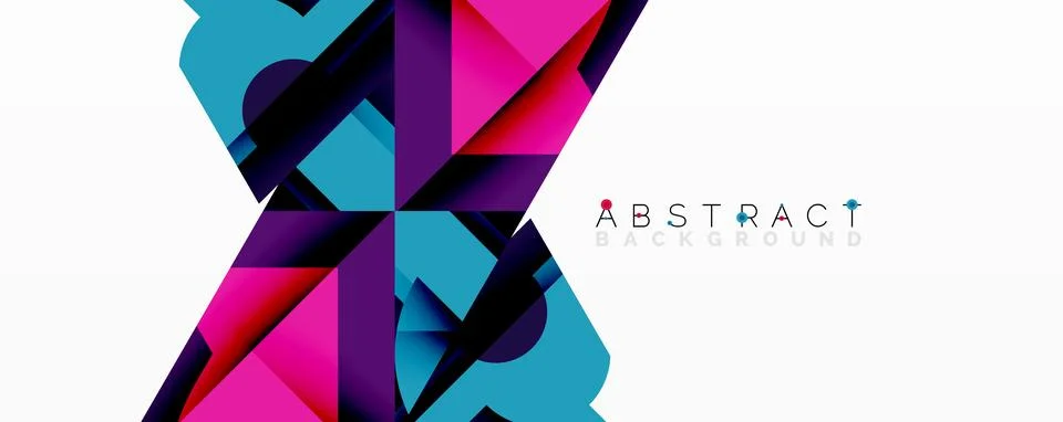 Abstract geometric composition with interlocking circular and angular shapes, イラスト素材