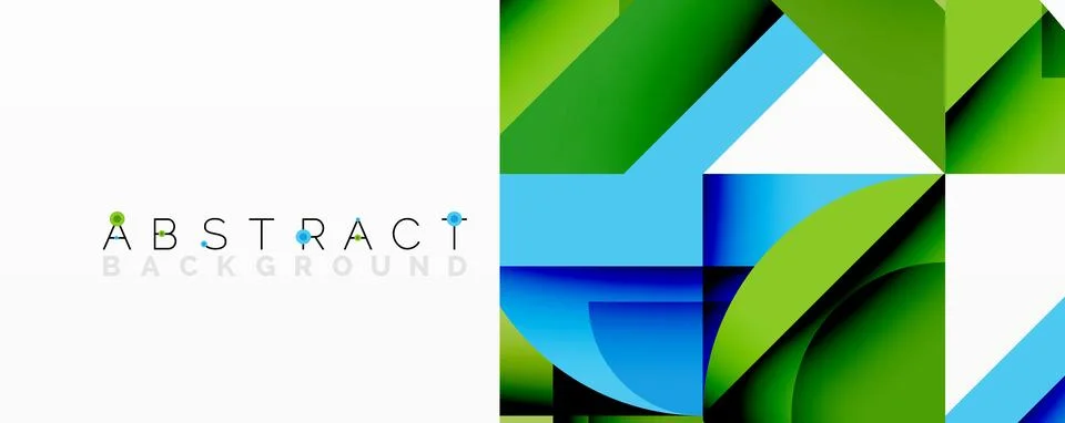 Abstract geometric composition with interlocking circular and angular shapes, Stockillustratie