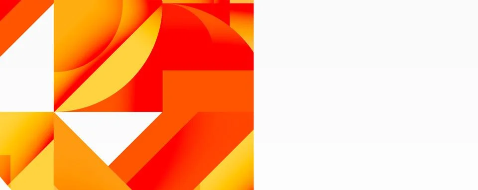 Abstract geometric composition with interlocking circular and angular shapes, Stock Illustration