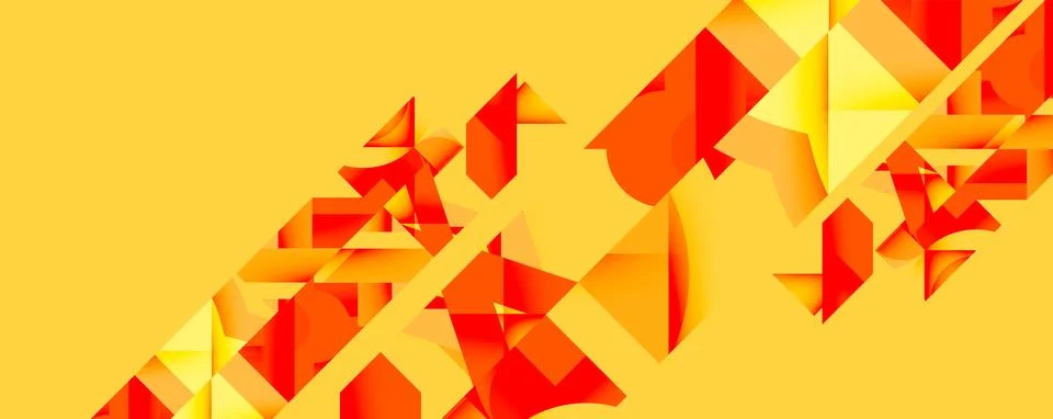 Abstract geometric composition with interlocking circular and angular shapes, Stock Illustration