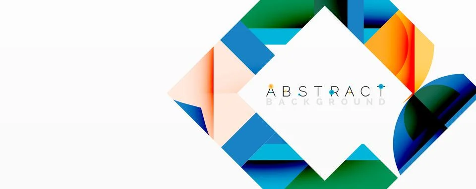 Abstract geometric composition with interlocking circular and angular shapes, イラスト素材