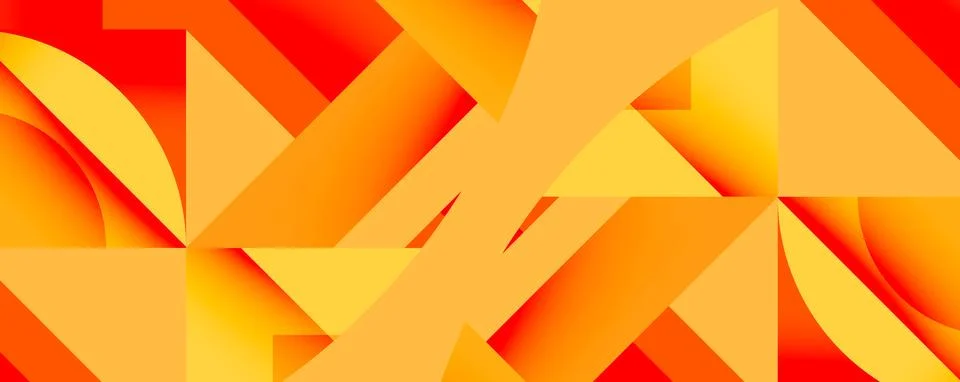 Abstract geometric composition with interlocking circular and angular shapes, Illustrazione stock