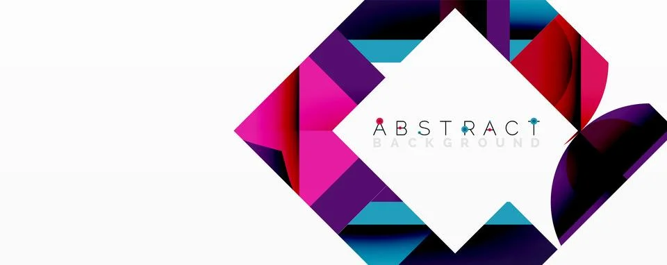 Abstract geometric composition with interlocking circular and angular shapes, Stock Illustration