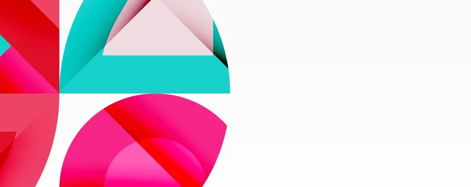 Abstract geometric composition with interlocking circular and angular shapes, イラスト素材