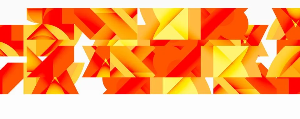 Abstract geometric composition with interlocking circular and angular shapes, Stock Illustration