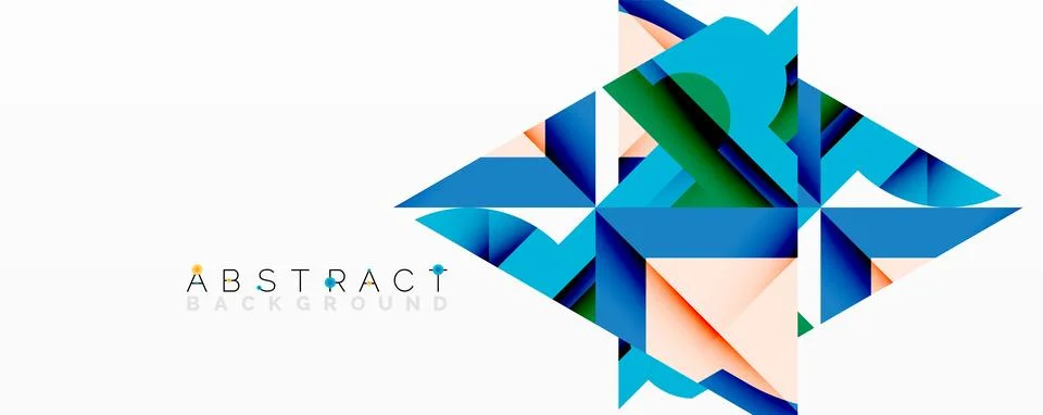 Abstract geometric composition with interlocking circular and angular shapes, Stock Illustration