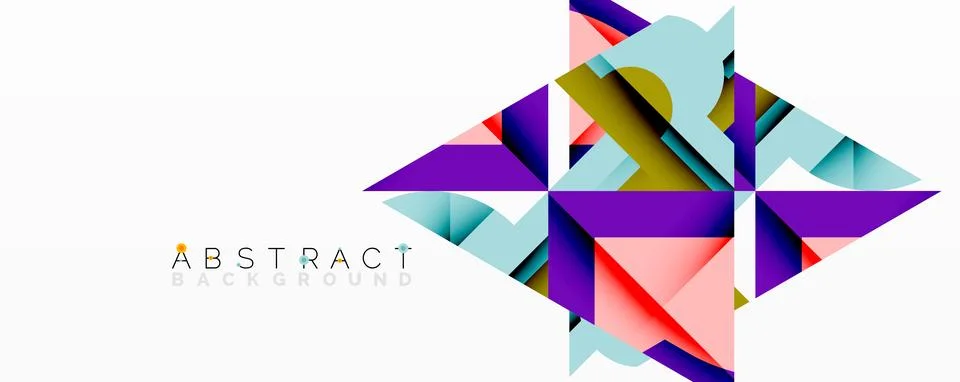 Abstract geometric composition with interlocking circular and angular shapes, Stock Illustration