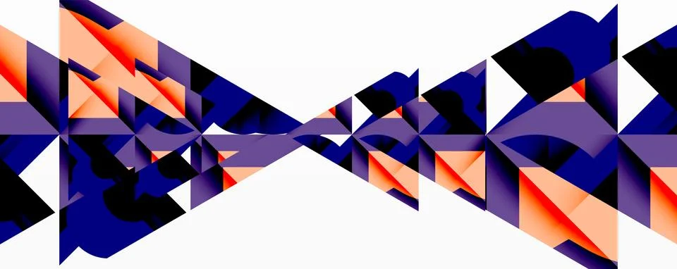 Abstract geometric composition with interlocking circular and angular shapes, イラスト素材