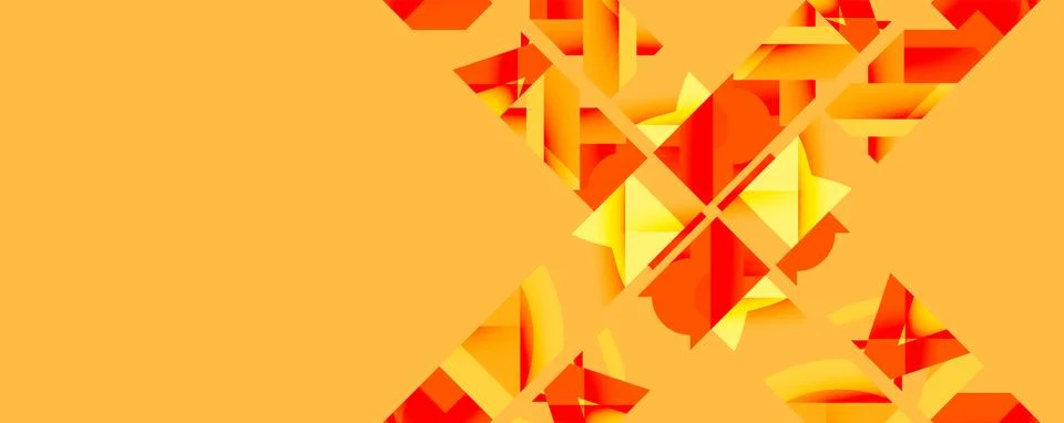 Abstract geometric composition with interlocking circular and angular shapes, Stockillustratie