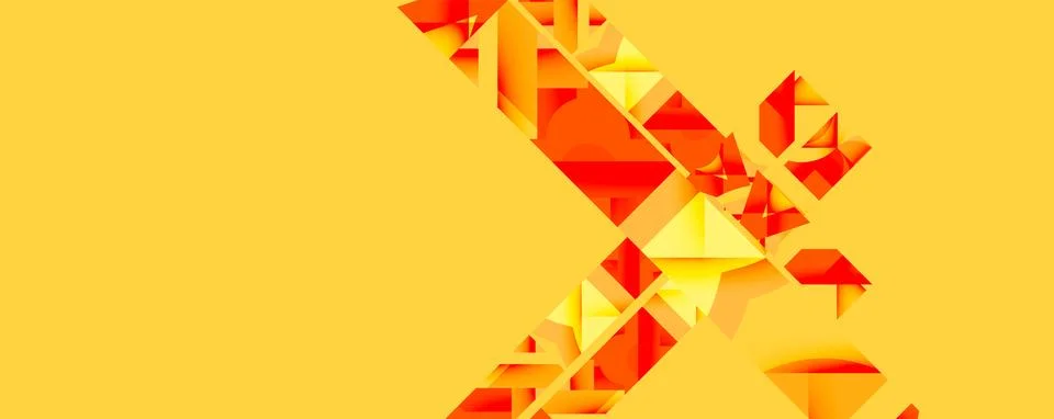 Abstract geometric composition with interlocking circular and angular shapes, Stock Illustration