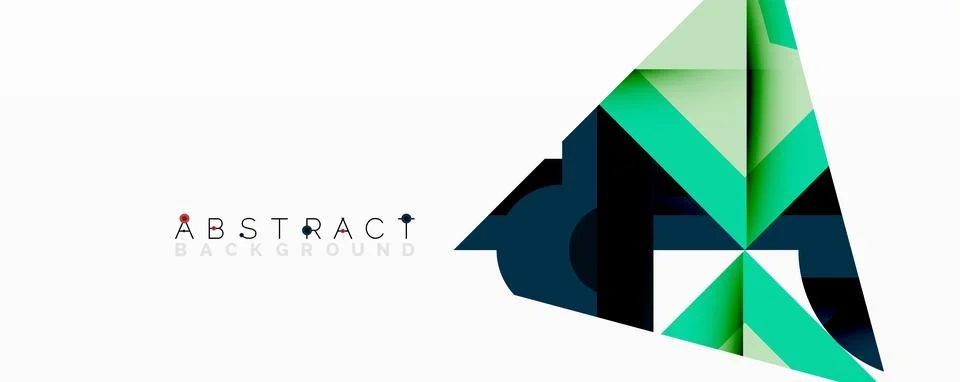 Abstract geometric composition with interlocking circular and angular shapes, Stock Illustration