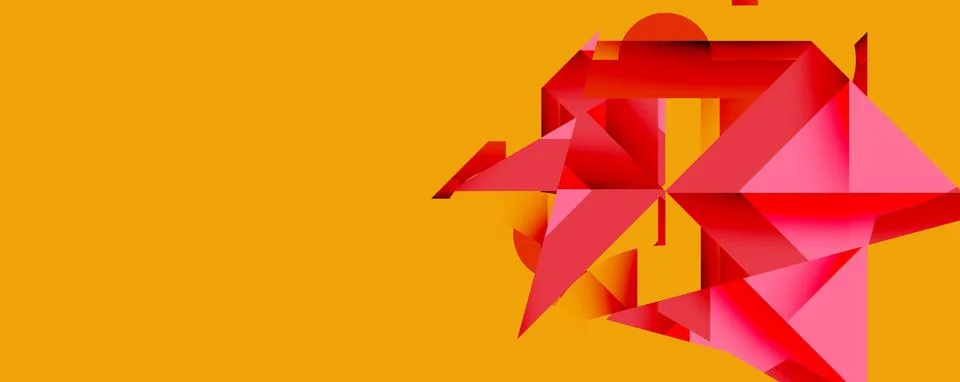 Abstract geometric composition with interlocking circular and angular shapes, Stock Illustration