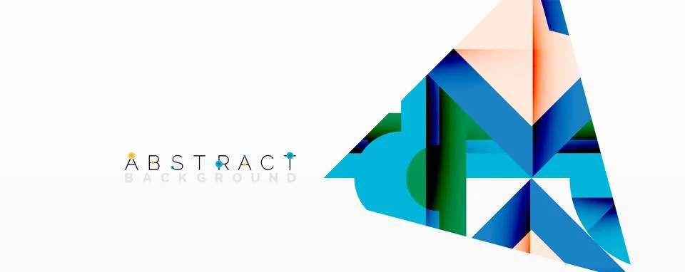 Abstract geometric composition with interlocking circular and angular shapes, Stock Illustration