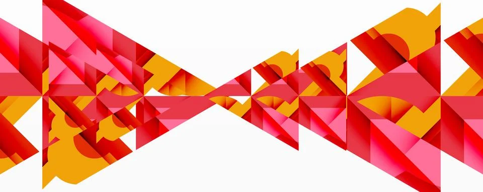 Abstract geometric composition with interlocking circular and angular shapes, Stock Illustration