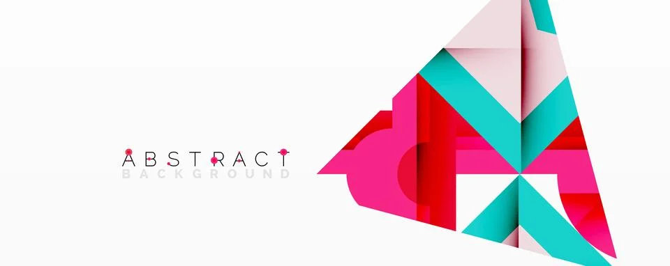 Abstract geometric composition with interlocking circular and angular shapes, Stock Illustration