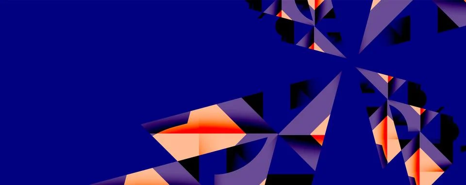 Abstract geometric composition with interlocking circular and angular shapes, Stock Illustration