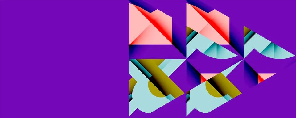 Abstract geometric composition with interlocking circular and angular shapes, イラスト素材