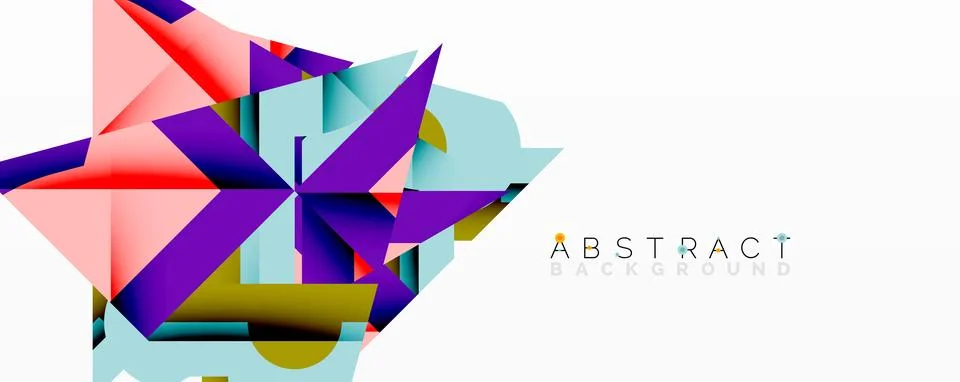 Abstract geometric composition with interlocking circular and angular shapes, イラスト素材