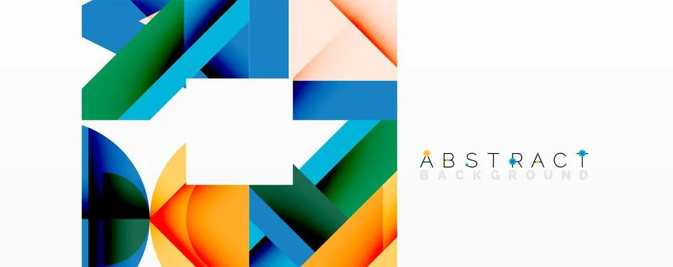 Abstract geometric composition with interlocking circular and angular shapes, イラスト素材