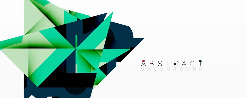 Abstract geometric composition with interlocking circular and angular shapes, Stock Illustration