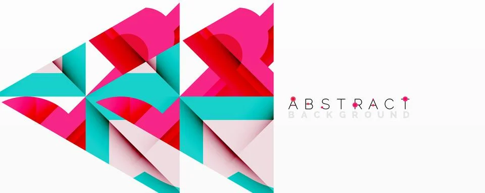 Abstract geometric composition with interlocking circular and angular shapes, Stock Illustration