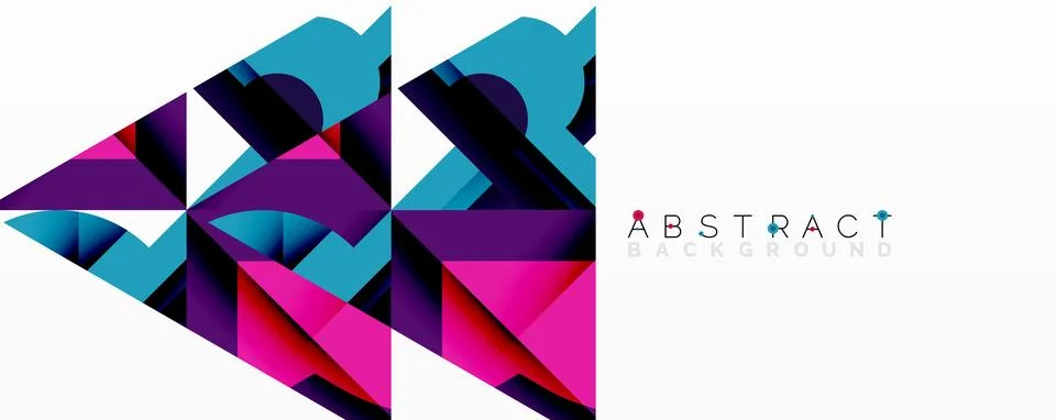 Abstract geometric composition with interlocking circular and angular shapes, Stock Illustration