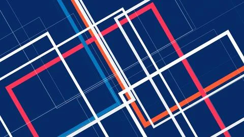 Abstract geometric composition of intersecting architectural frames in deep.. 스톡 일러스트
