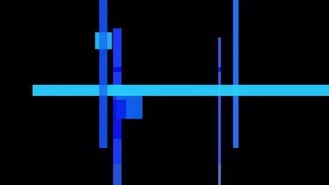 Abstract geometric composition with intersecting blue lines and squares on .. Video stock 335431020