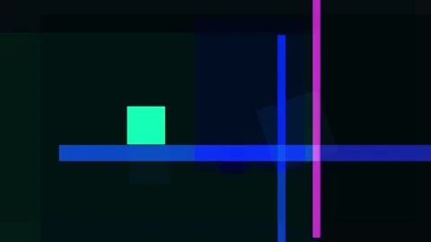 Abstract geometric composition with intersecting blue and pink lines on a d.. Video stock 335440670