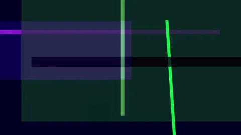 Abstract geometric composition with intersecting green lines and dark recta.. Stock Footage 335430672