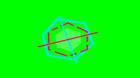 Abstract geometric composition with intersecting lines on a green background Stock Footage 340266860