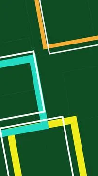 Abstract geometric composition of intersecting lines in bold teal, yellow, .. Stock Illustration