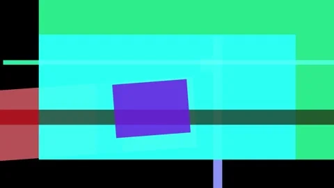 Abstract geometric composition with intersecting shapes and lines in cyan, .. Stock Footage 335430932