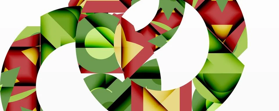 Abstract geometric composition. Intersecting shapes create dynamic visual effect Stock Illustration