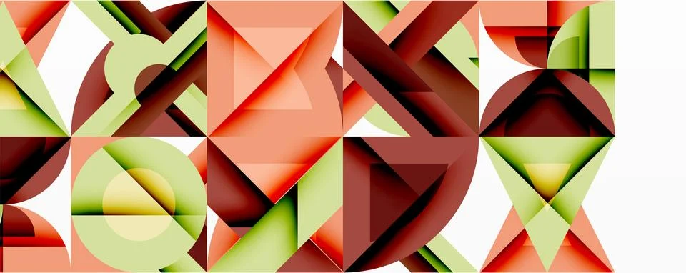 Abstract geometric composition. Intersecting shapes create dynamic pattern using Ilustración de archivo