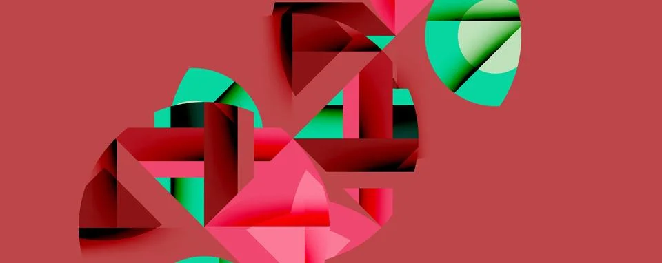 Abstract geometric composition. Intersecting shapes create dynamic visual effect Stock Illustration