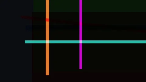 Abstract geometric composition with intersecting vertical orange and purple.. Stock Footage 335440758