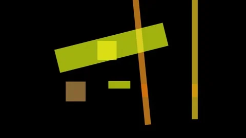 Abstract geometric composition with intersecting yellow and brown rectangul.. Stock Footage 335431040