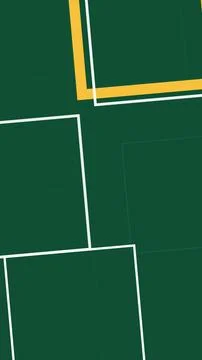 Abstract geometric composition with layered green, white, and a small yello.. Stock Illustration