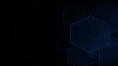 Abstract geometric composition of layered hexagonal outlines in shades of b.. Stock Footage 345538284
