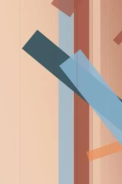 Abstract geometric composition with layered rectangles and angled bars in w.. Illustrazione stock