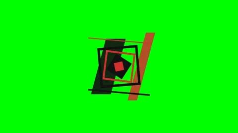 Abstract geometric composition with layered squares on a green background Stock Footage 340905183