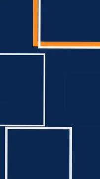 Abstract geometric composition with layered white frames on deep blue, acce.. Stock Illustration