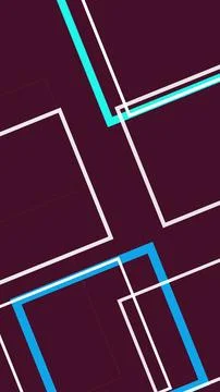 Abstract geometric composition with layered window frames, neon teal and cy.. Ilustração Stock