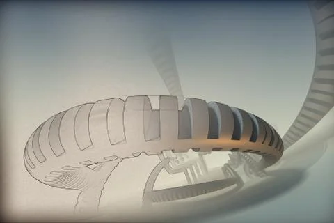 Abstract geometric composition made in 3d software Stock Illustration