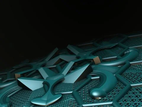 Abstract geometric composition made in 3d software Stock Illustration